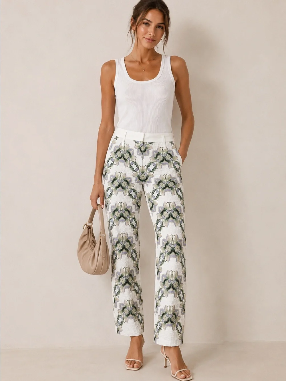 NWT Dorothee Schumacher Geometric Floral Art Trouser Pants Size 2
